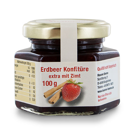 Erdbeer Konfitüre extra mit Zimt 210g | Hofladen Bayern Erdbeer Konfitüre extra mit Zimt 210g | Hofladen Bayern