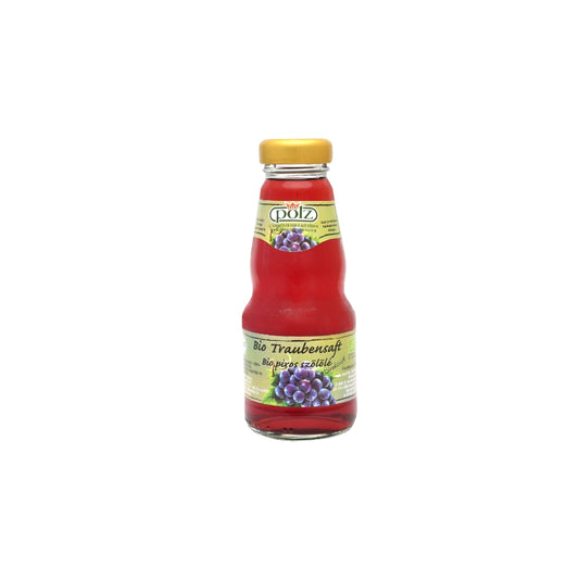 Flasche mit rotem Traubensaft