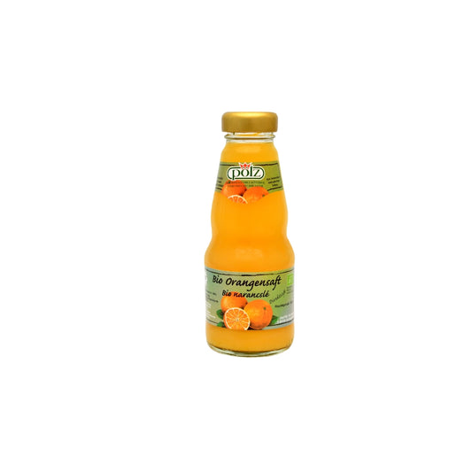 Flasche Bio-Orangensaft von Polz.