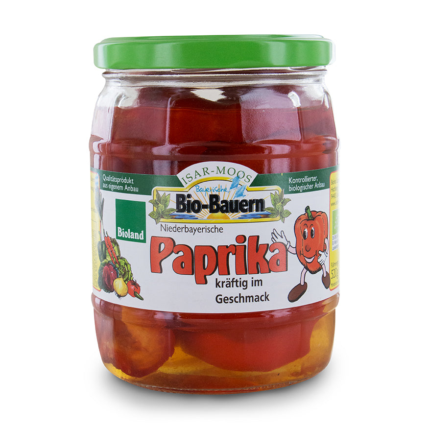 Bio rote Paprika im Glas