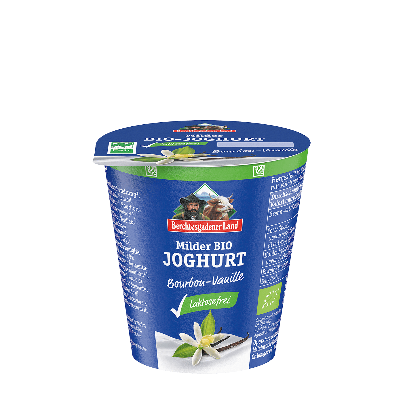 Berchtesgadener Land Milder Bio-Fruchtjoghurt - laktosefrei - Vanille