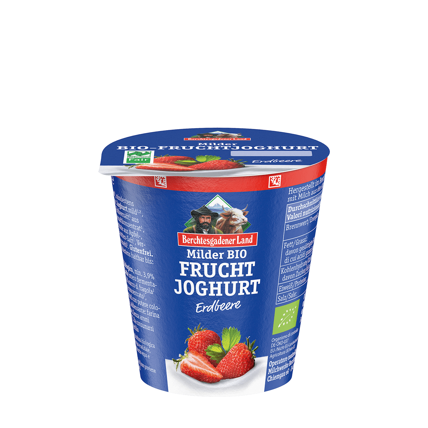 Berchtesgadener Land Milder Bio-Fruchtjoghurt - Erdbeere
