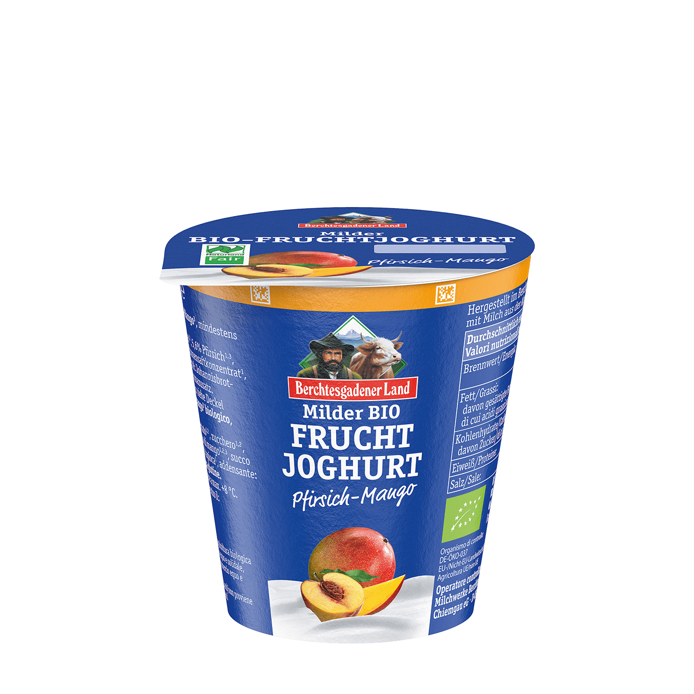 Berchtesgadener Land Milder Bio-Fruchtjoghurt - Pfirsich-Mango