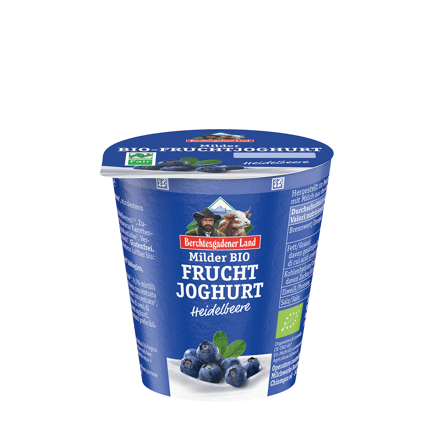 Berchtesgadener Land Milder Bio-Fruchtjoghurt - Heidelbeere