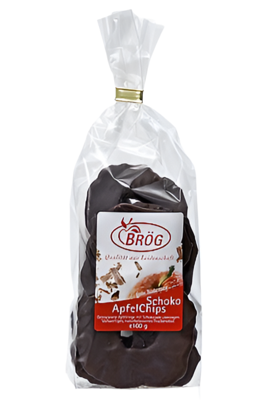 Apfelchips mit Zartbitterschokolade