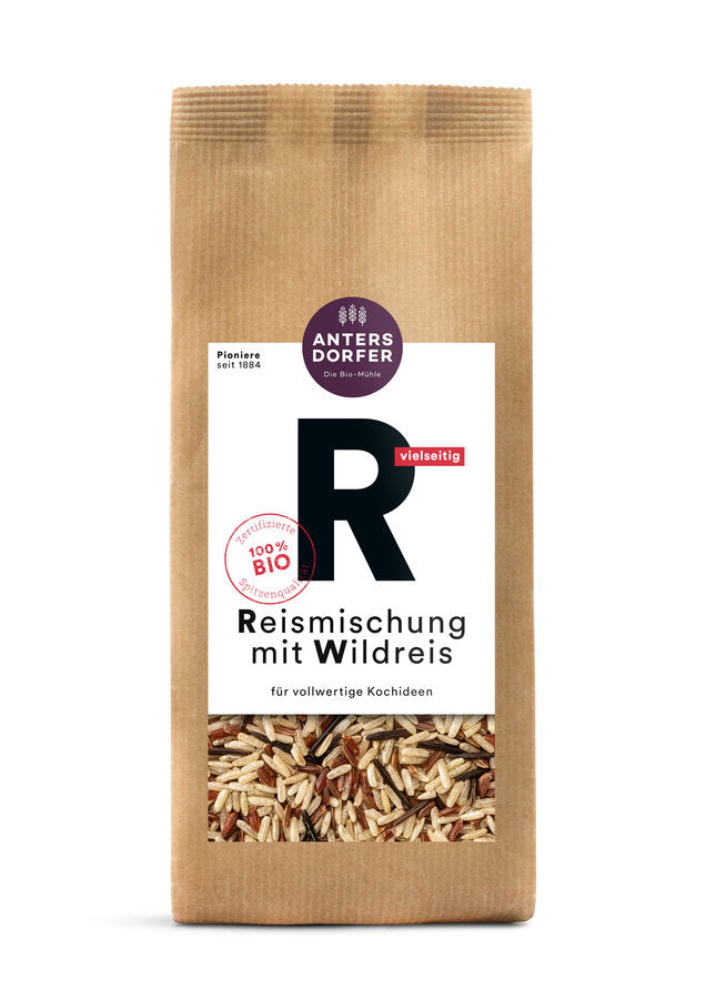 Bio Reismischung mit Wildreis (Langkornreis natur, Roter Reis, Wildreis) 500g