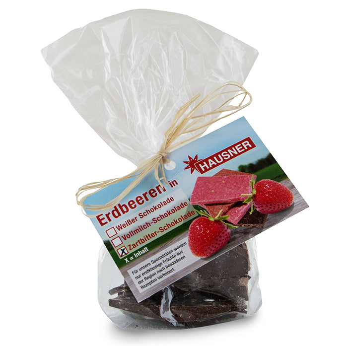 Zartbitterschokolade mit Erdbeeren