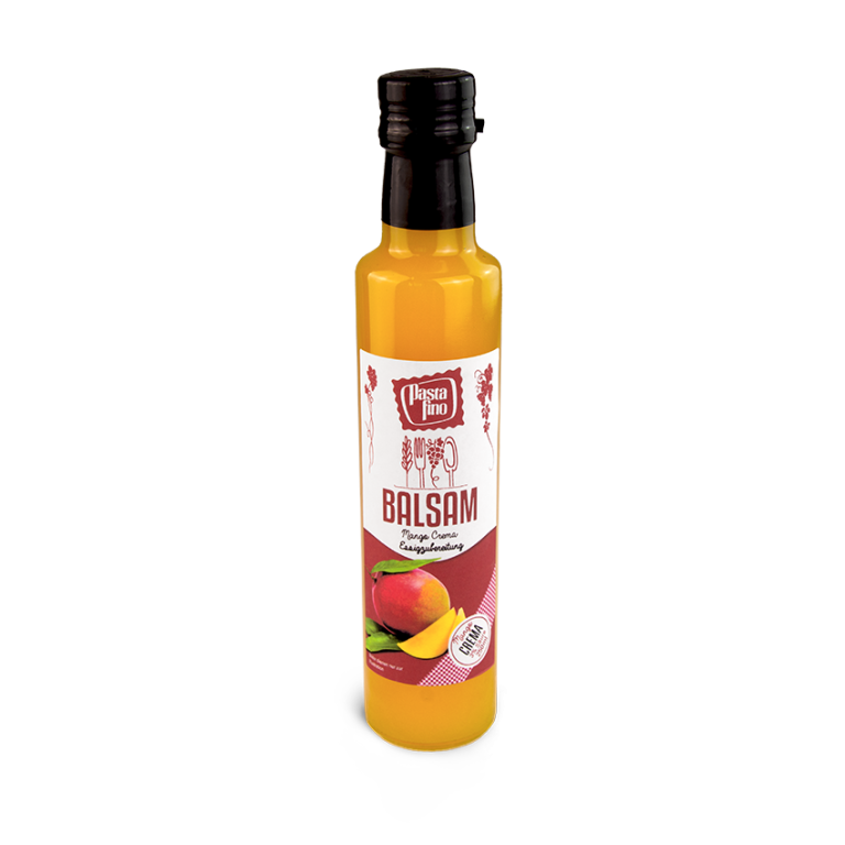 Mango Crema mit Fruchtmus, Essigzubereitung