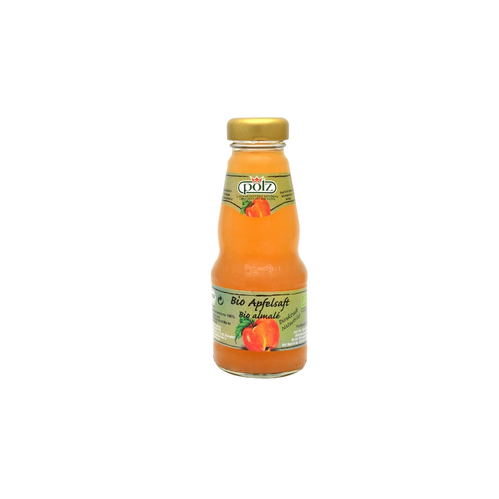 Flasche Bio-Apfelsaft mit Etikett