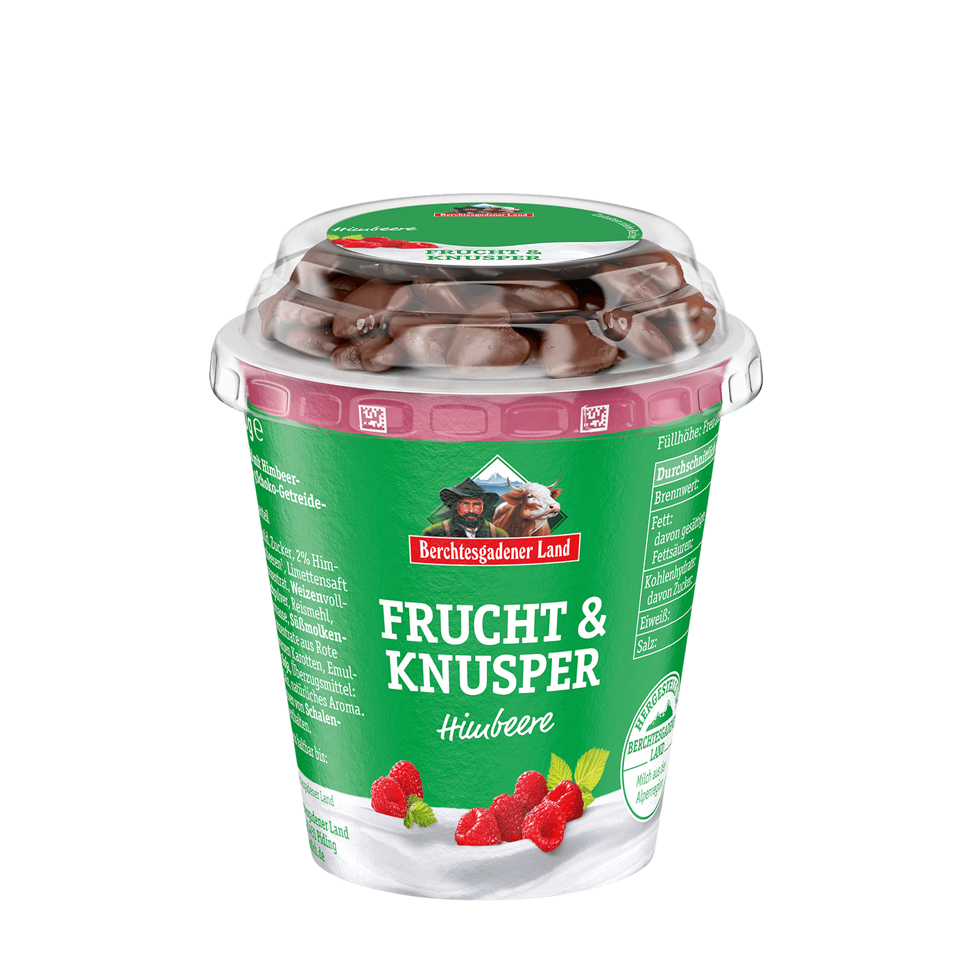 Berchtesgadener Land Frucht Knusper 3,5% - Himbeere mit Schokoherzen