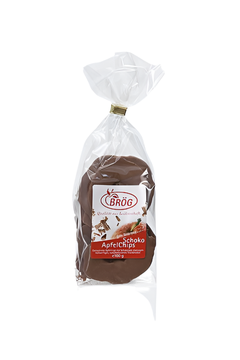 Apfelchips mit Vollmilchschokolade