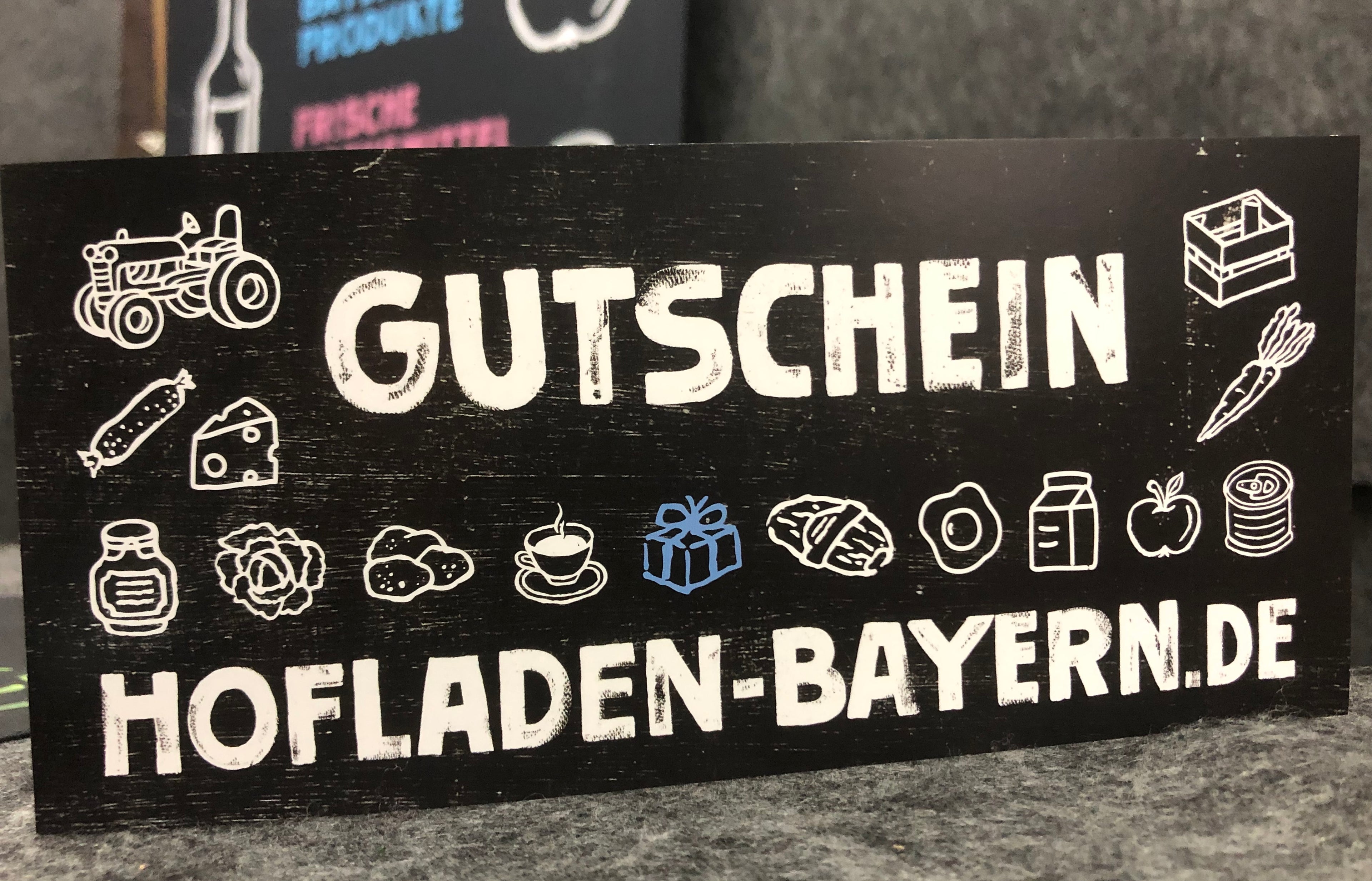 Gutschein für Hofladen-Produkte, Bayern