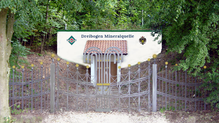 Eingang zur Dreibogen Mineralquelle