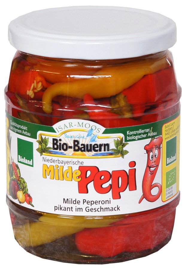 Bio milde Peperonis im Glas