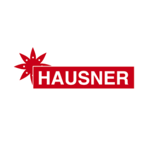 Hausner Logo mit roter Blume